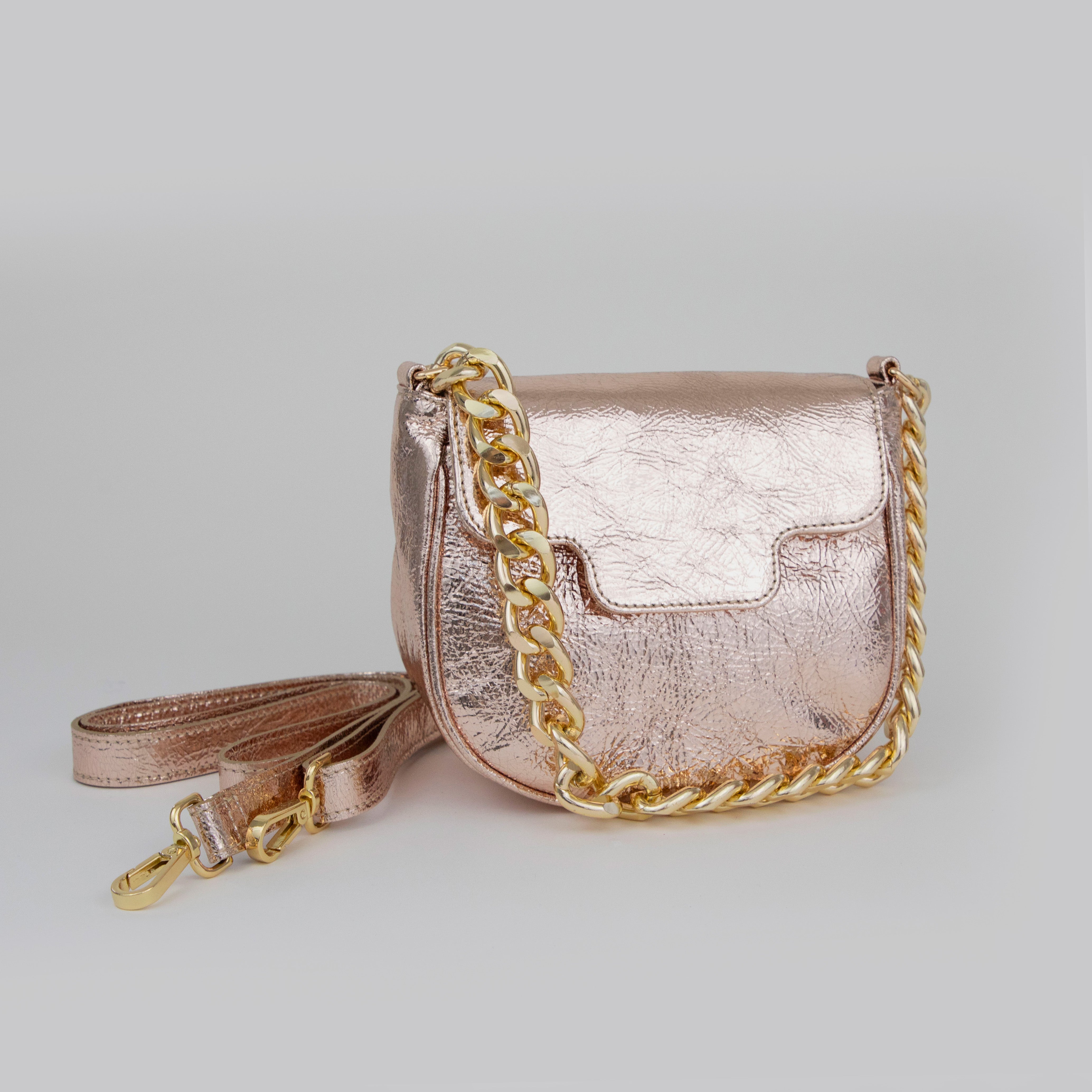 Romeo Bag - Taupe Champagne Metallic Bags by Esska