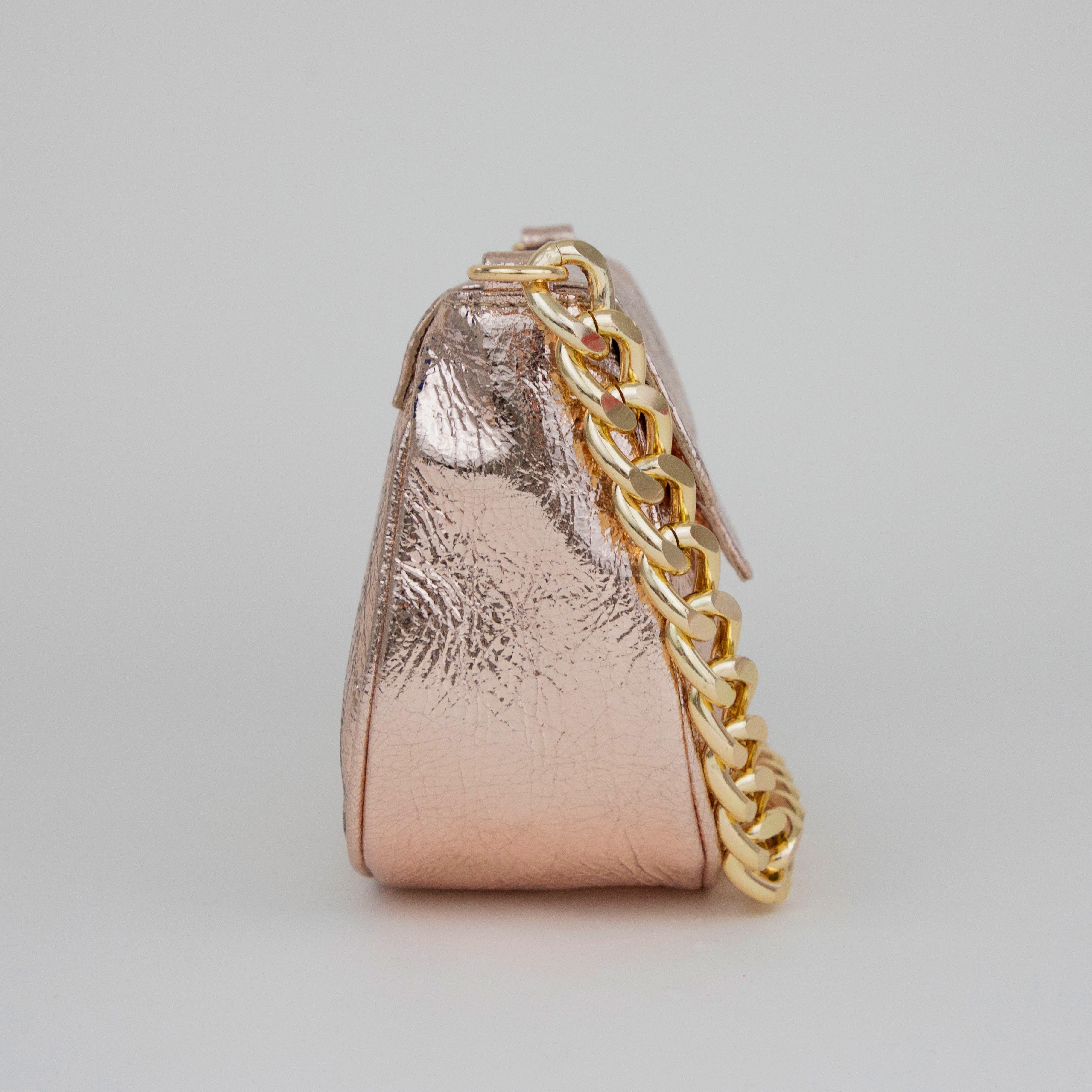 Romeo Bag - Taupe Champagne Metallic Bags by Esska