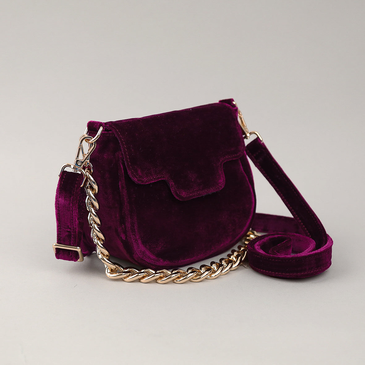 Romeo Bag - Velvet Aubergine Bags by Esska