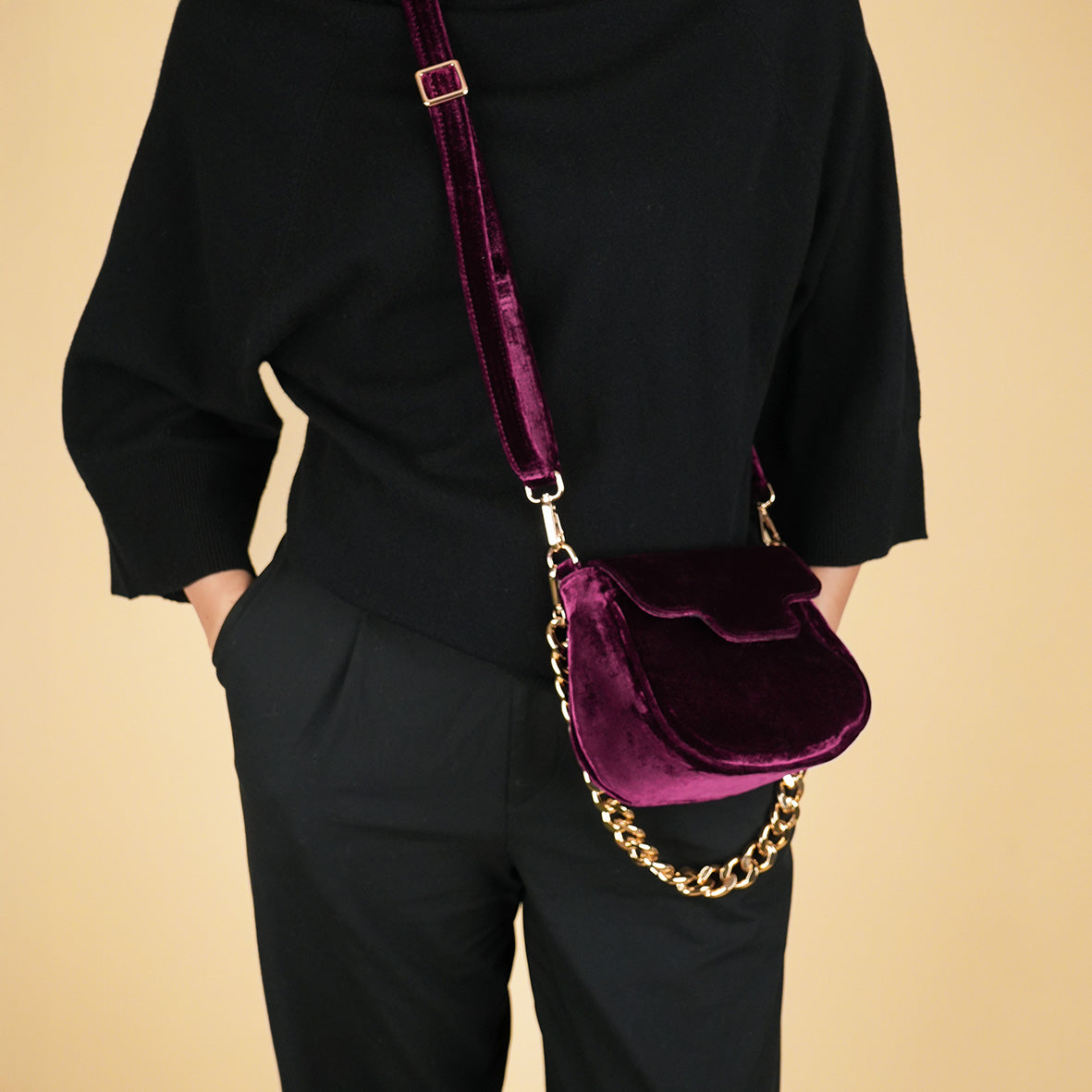 Romeo Bag - Velvet Aubergine Bags by Esska
