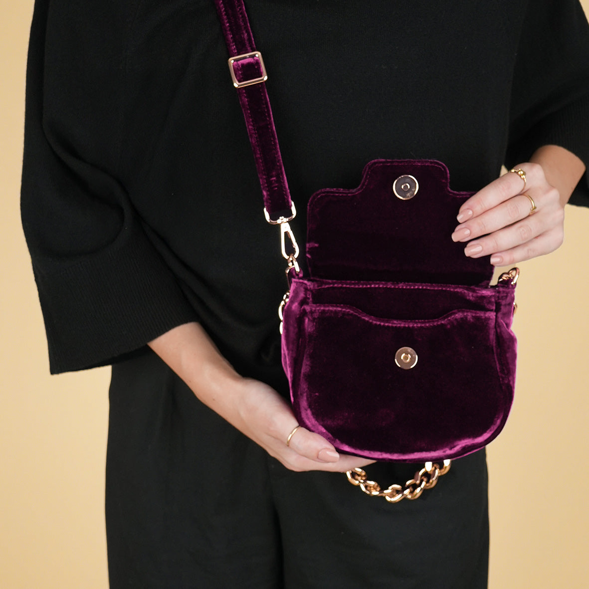 Romeo Bag - Velvet Aubergine Bags by Esska