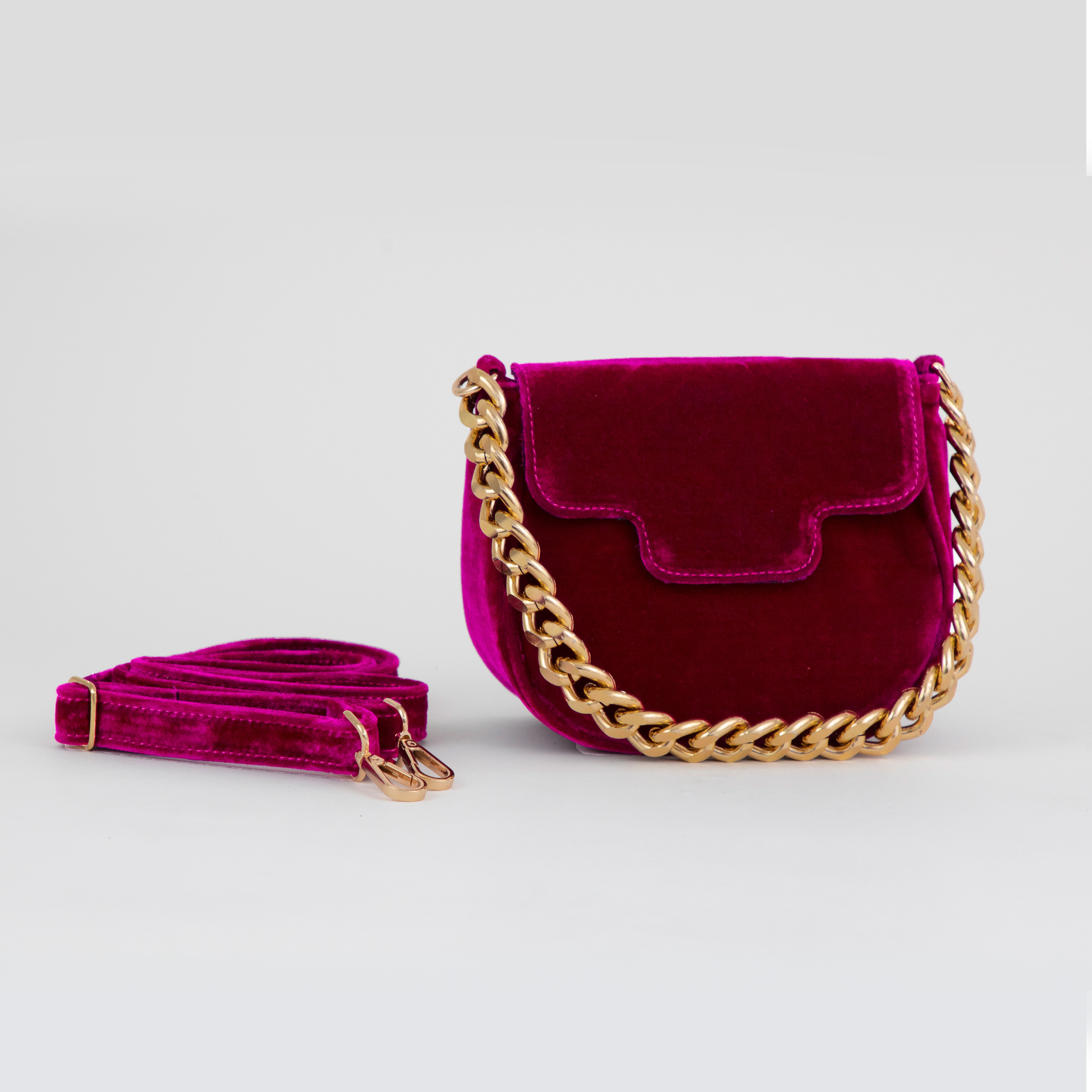 Romeo Bag - Velvet Magenta Bags by Esska