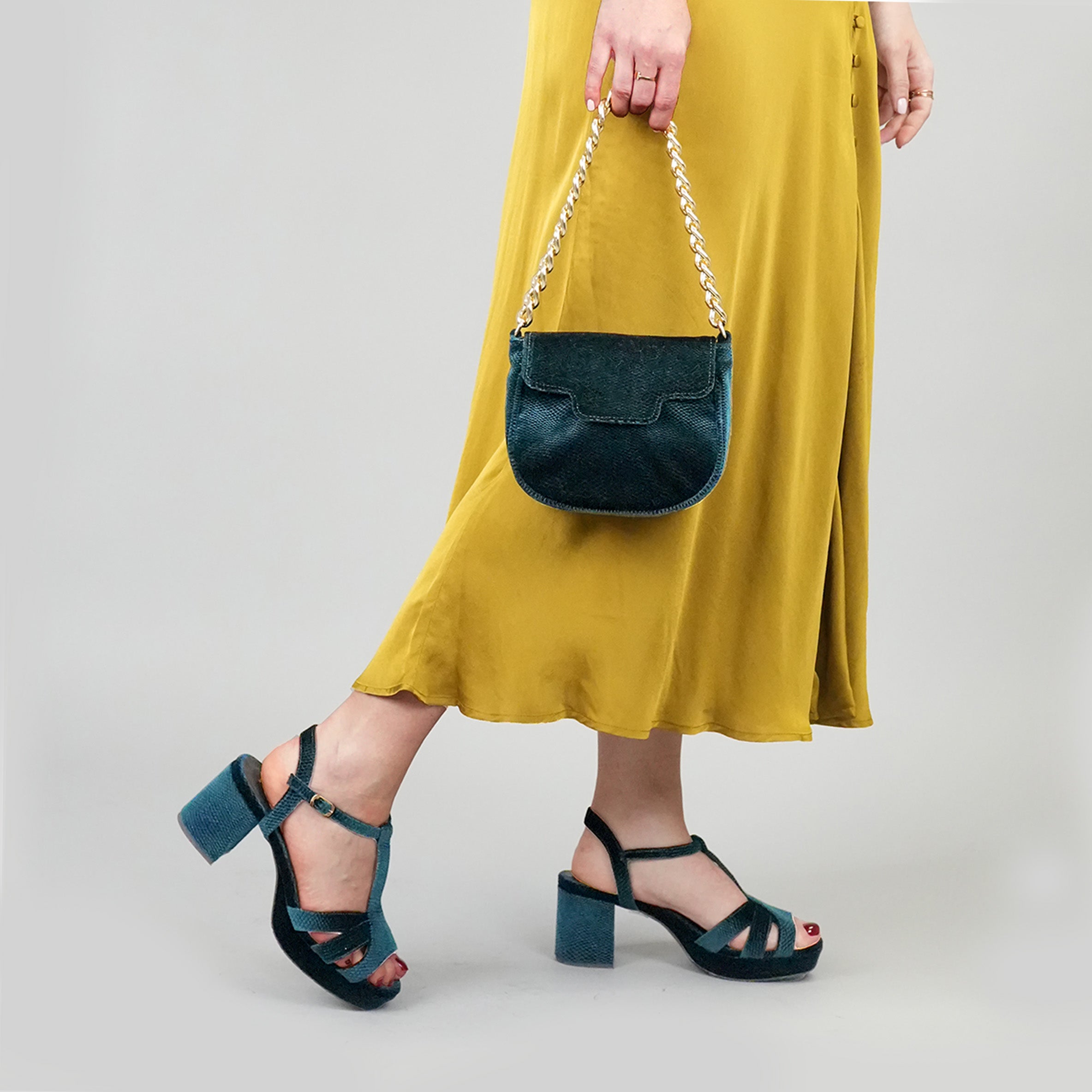 Romeo Bag - Velvet Teal Embossed