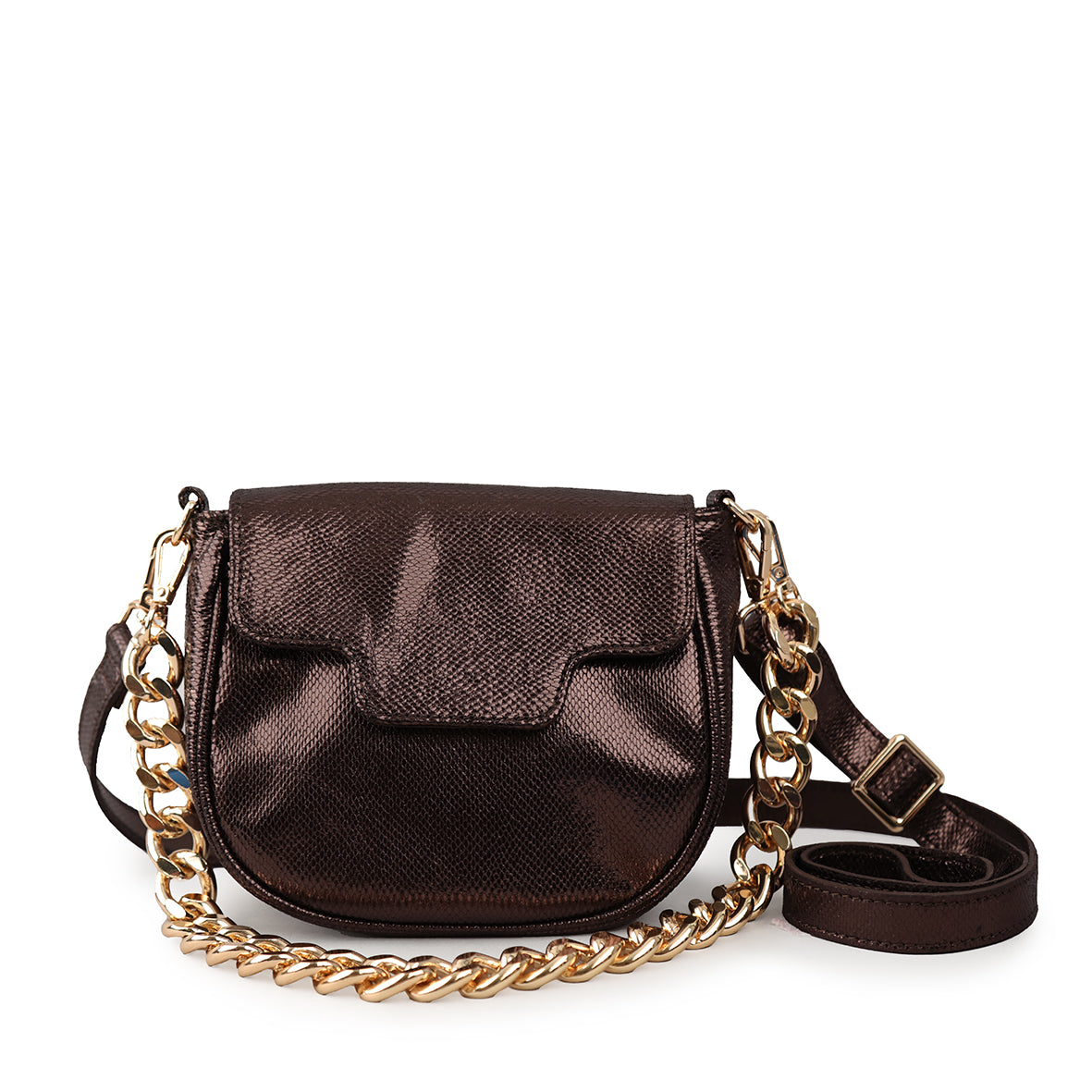 Romeo Bag - Metallic Dark Brown Bags by Esska