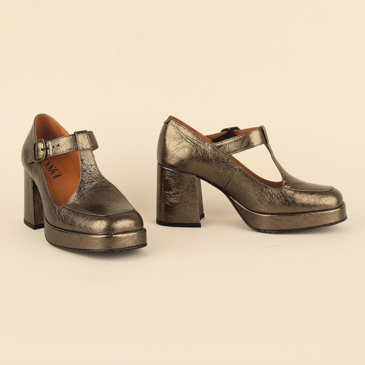 Saffron Metallic Smoke Mid Shoe by Esska