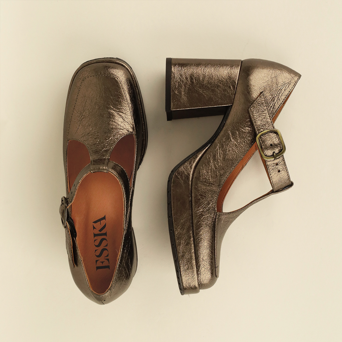 Saffron Metallic Smoke Mid Shoe by Esska