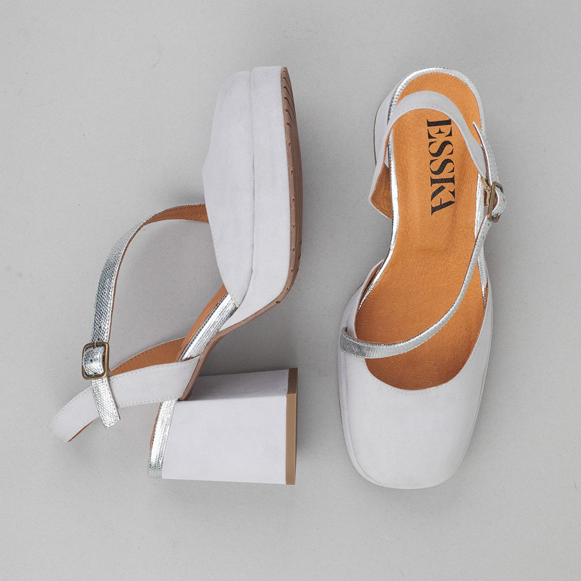 Sasha Light Grey Mid Shoe by Esska