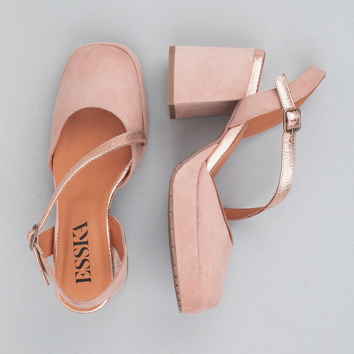 Sasha Light Dusty Pink Mid Shoe by Esska