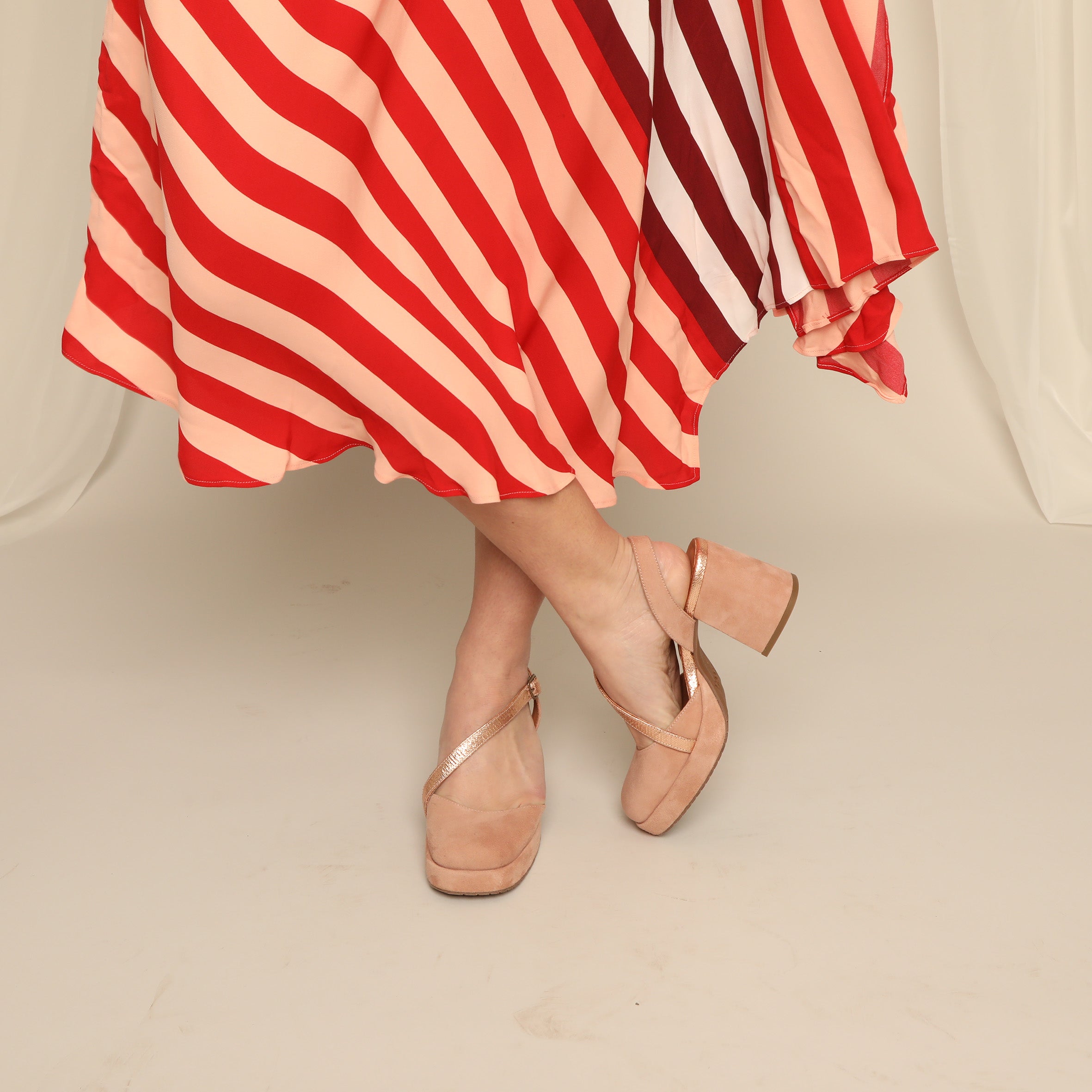 Sasha Light Dusty Pink Mid Shoe by Esska