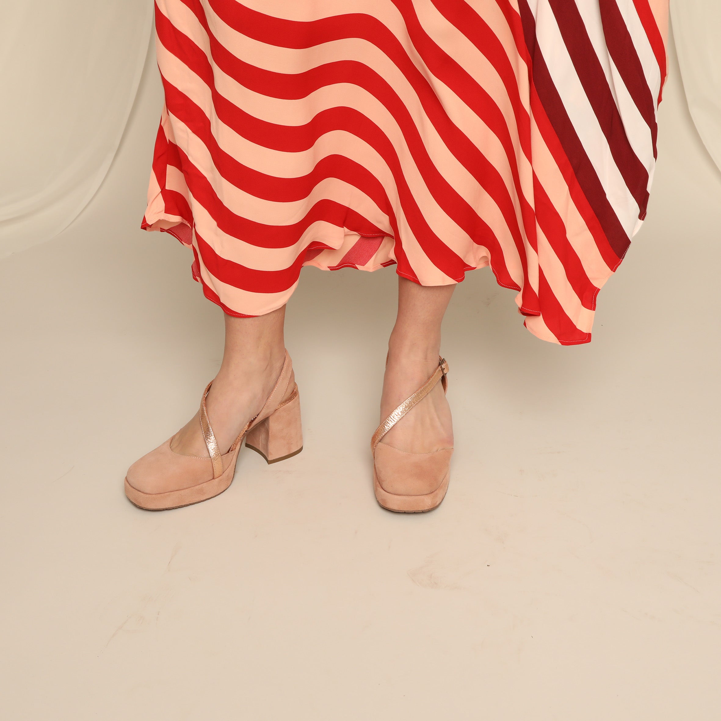 Sasha Light Dusty Pink Mid Shoe by Esska
