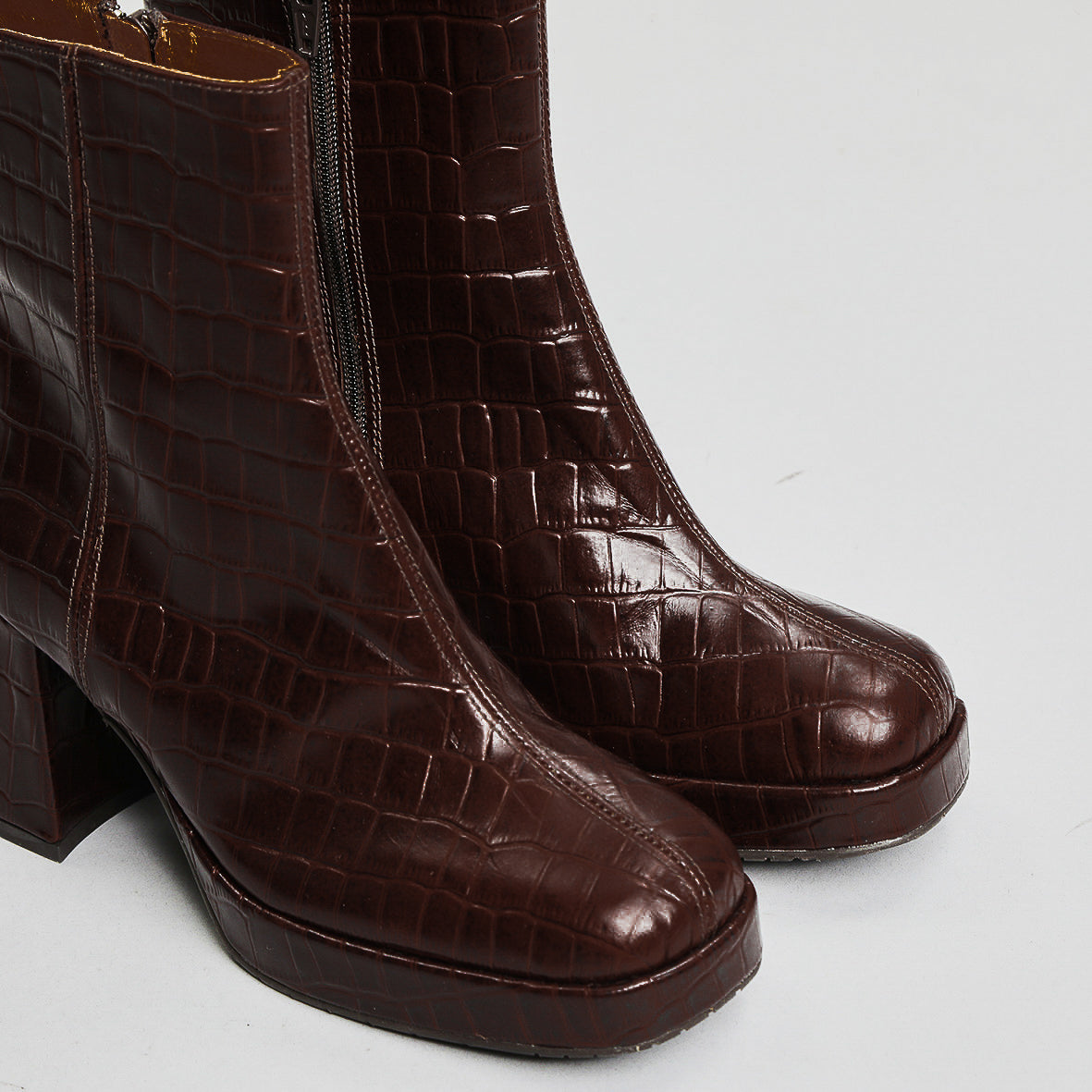 Sassy Croc Dark Brown Mid Boot by Esska