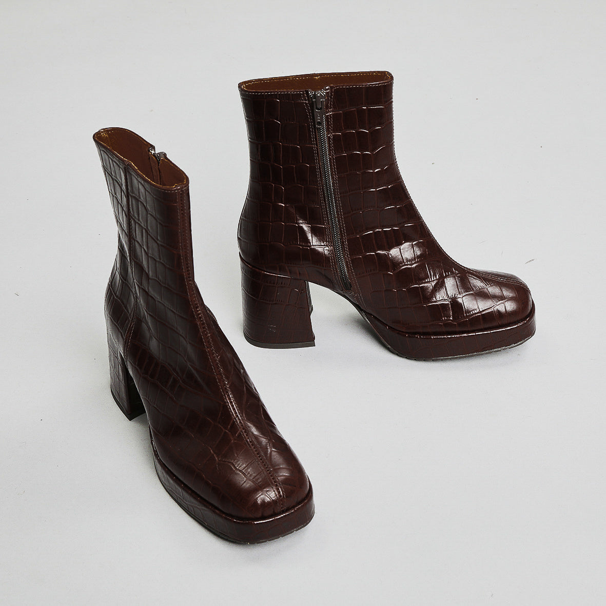 Sassy Croc Dark Brown Mid Boot by Esska