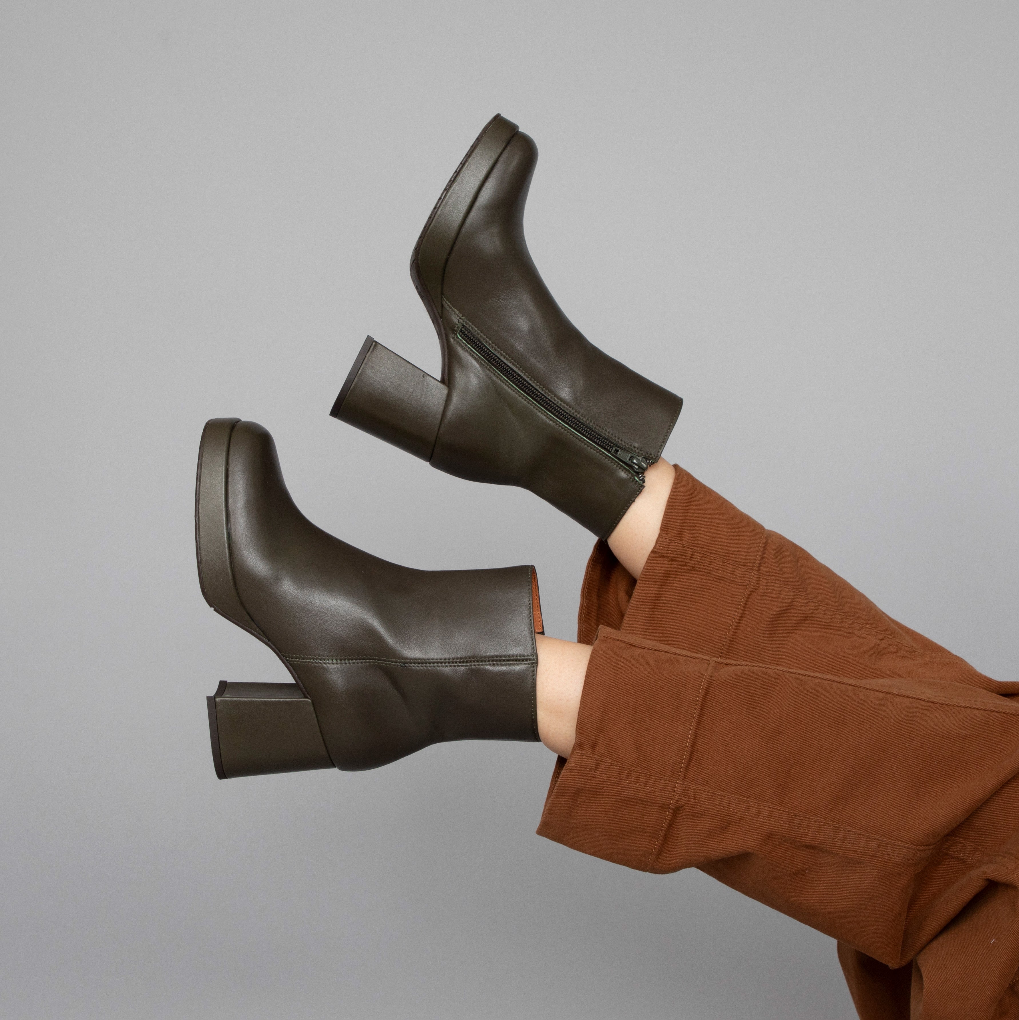 Sassy Khaki Mid Boot by Esska