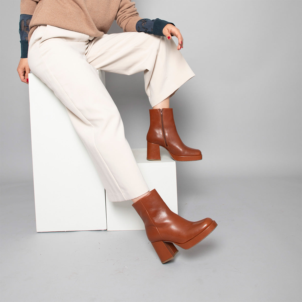 Sassy Tan Mid Boot by Esska