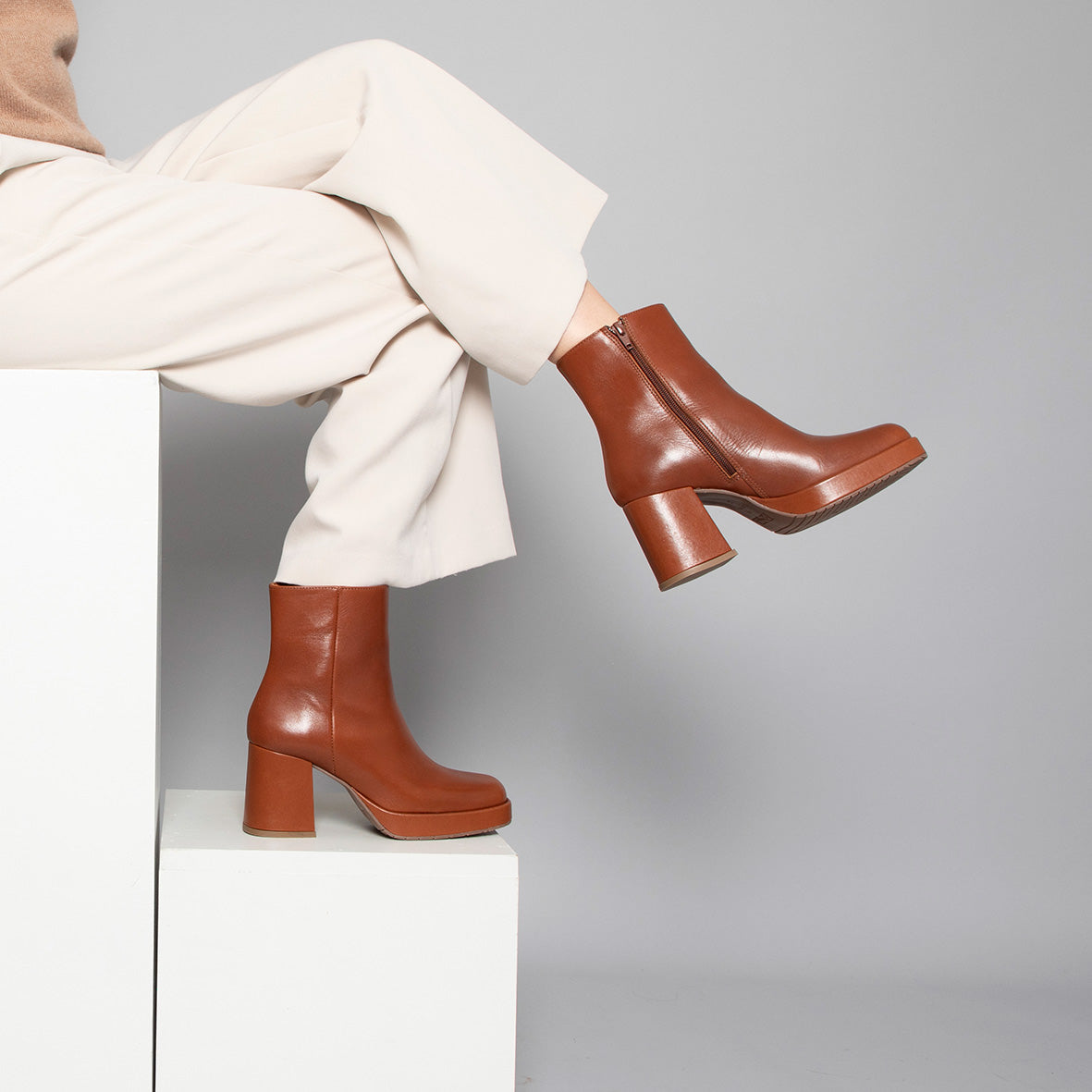 Sassy Tan Mid Boot by Esska