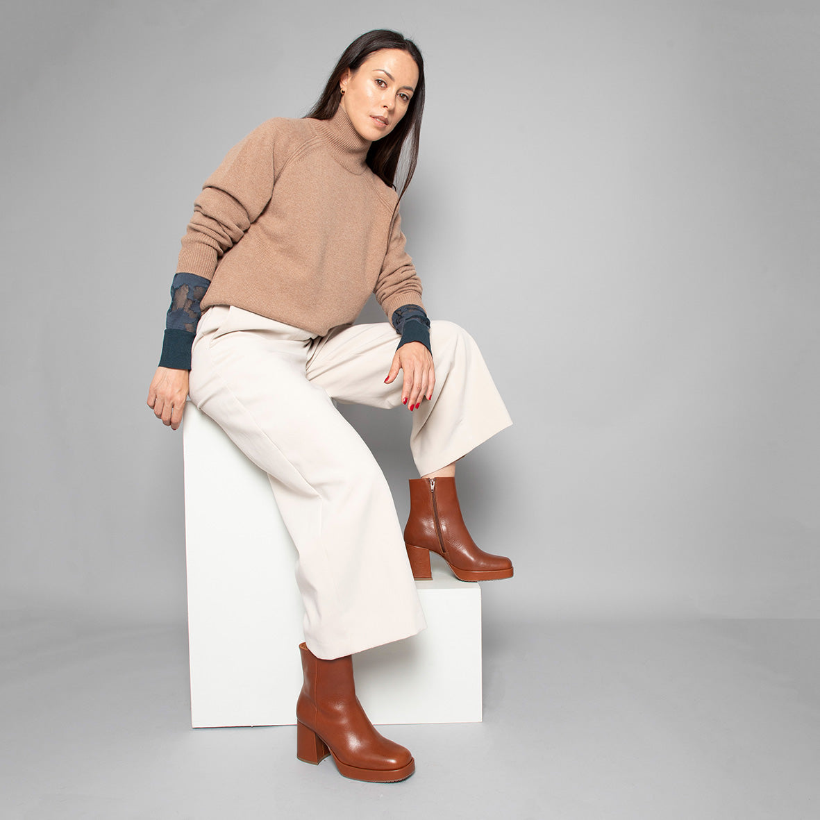 Sassy Tan Mid Boot by Esska
