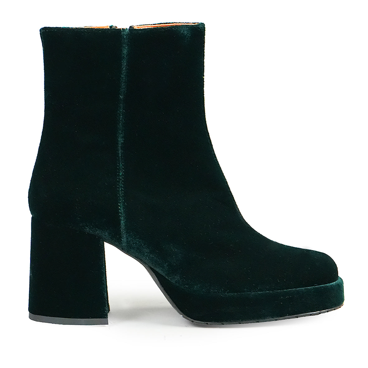 Sassy Vegan Velvet Green Mid Boot by Esska