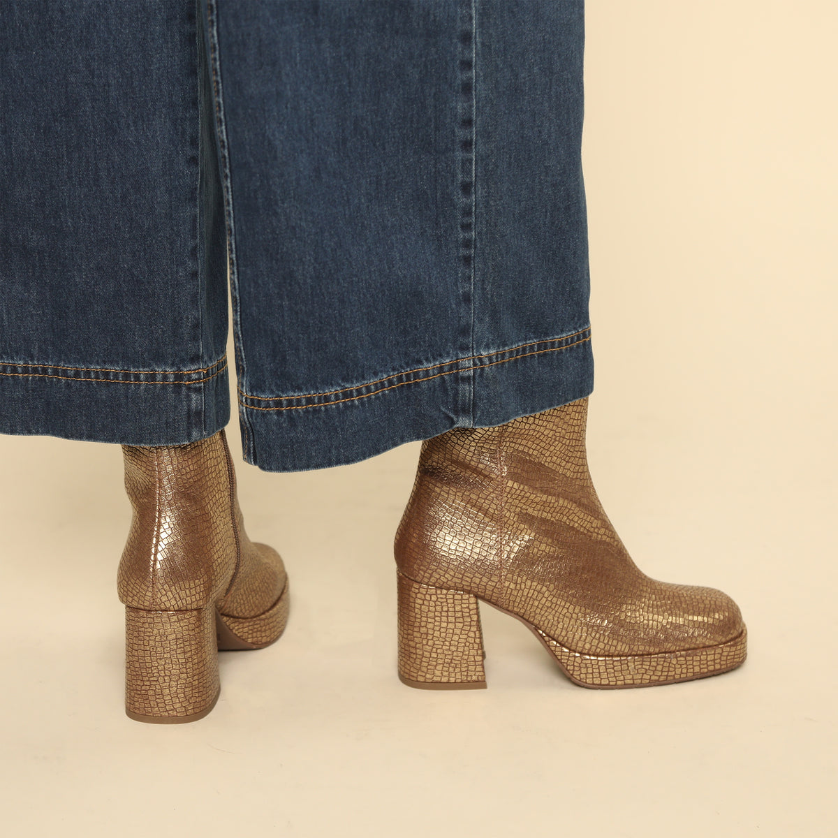 Sassy Antique Gold Mid Boot by Esska