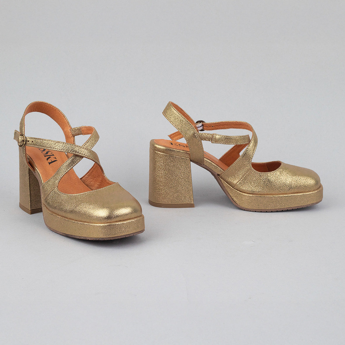 Sophie Gold Dust Mid Shoe by Esska