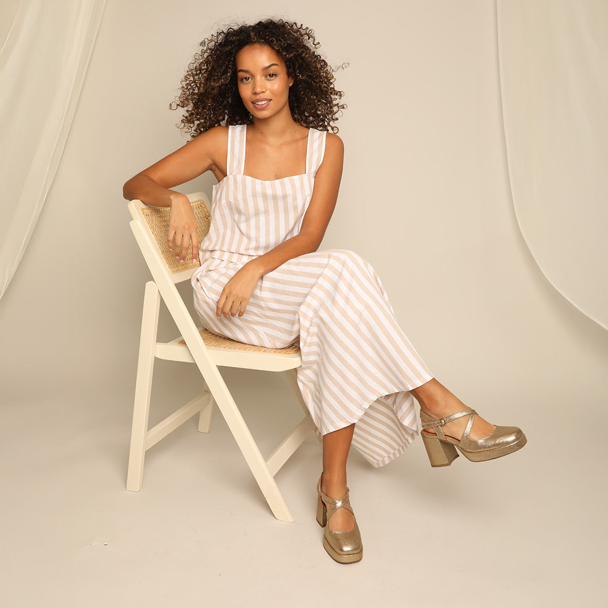 Sophie Gold Dust Mid Shoe by Esska