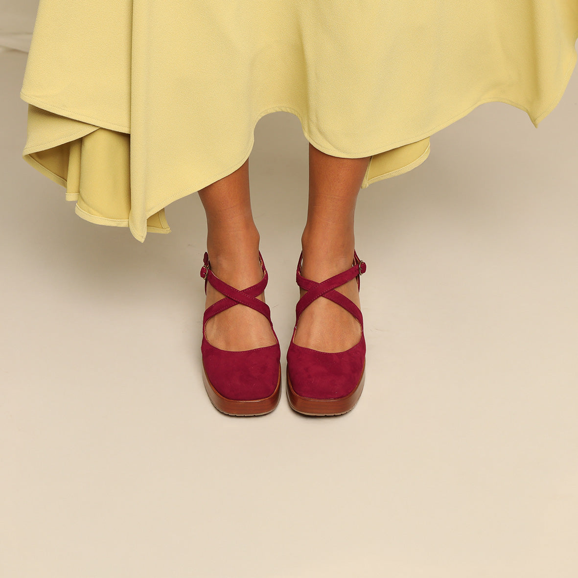 Sophie Wine Mid Shoe by Esska
