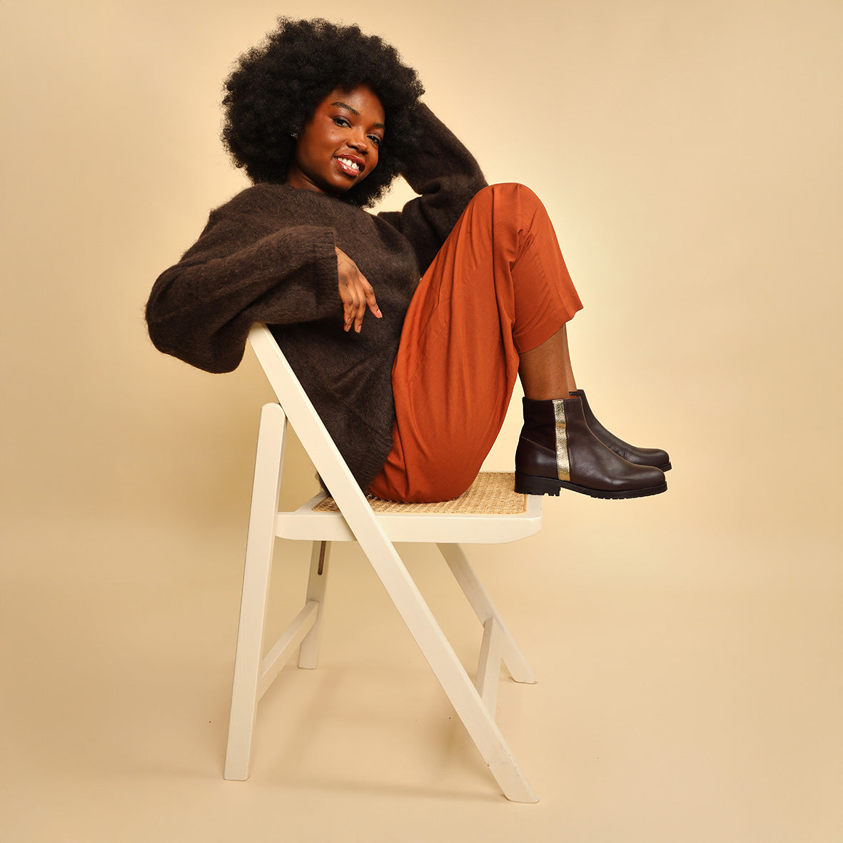 Tamara Dark Brown Flat Boot by Esska Shoes Ltd