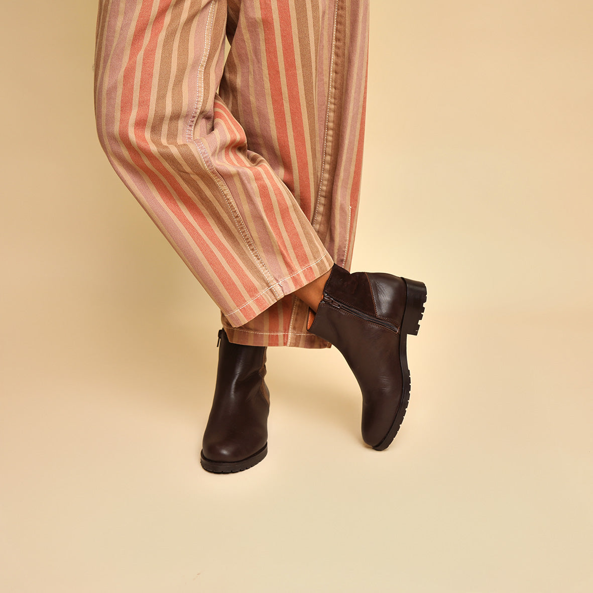 Tamara Dark Brown Flat Boot by Esska Shoes Ltd