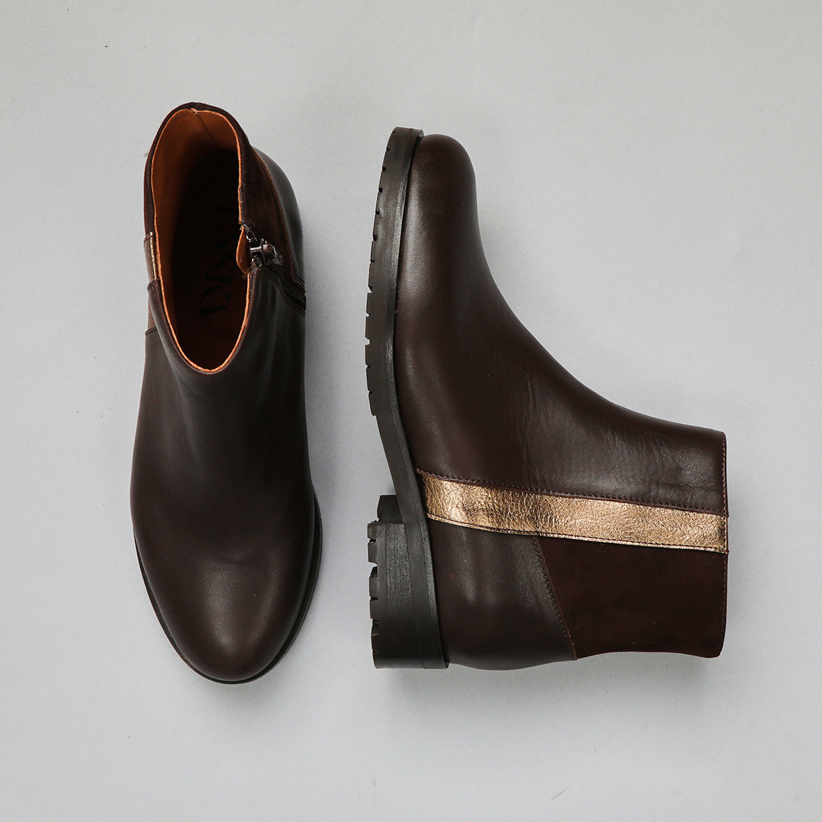 Tamara Dark Brown Flat Boot by Esska Shoes Ltd