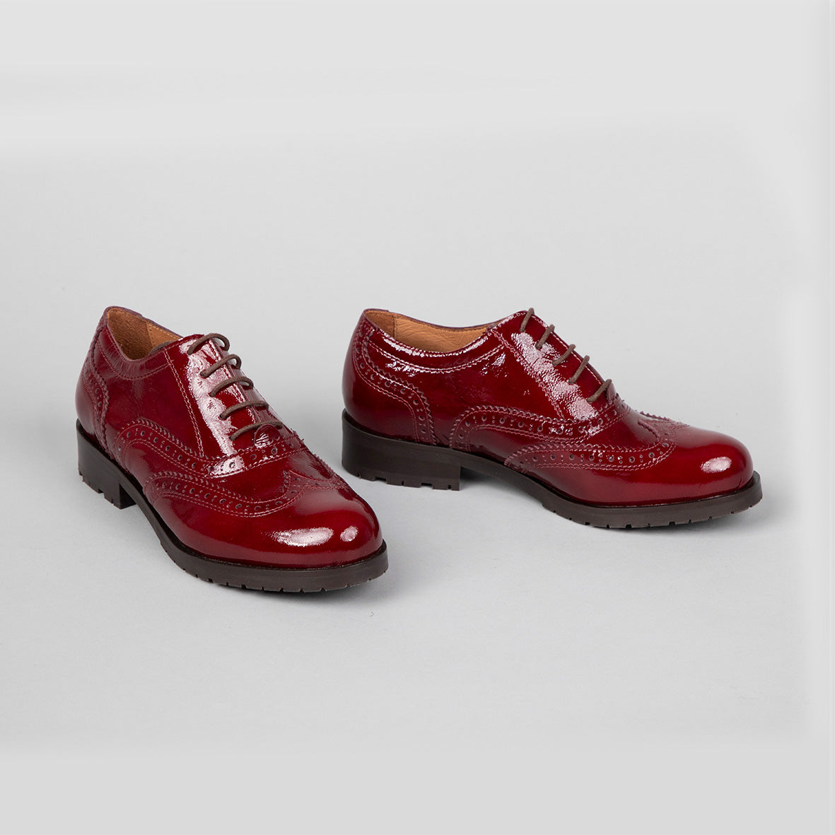 Tess Wine Patent Flat Shoe by Esska