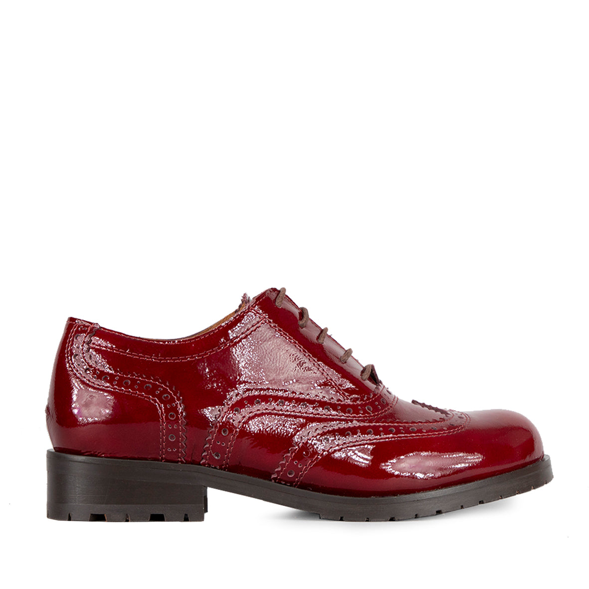 Tess Wine Patent Flat Shoe by Esska