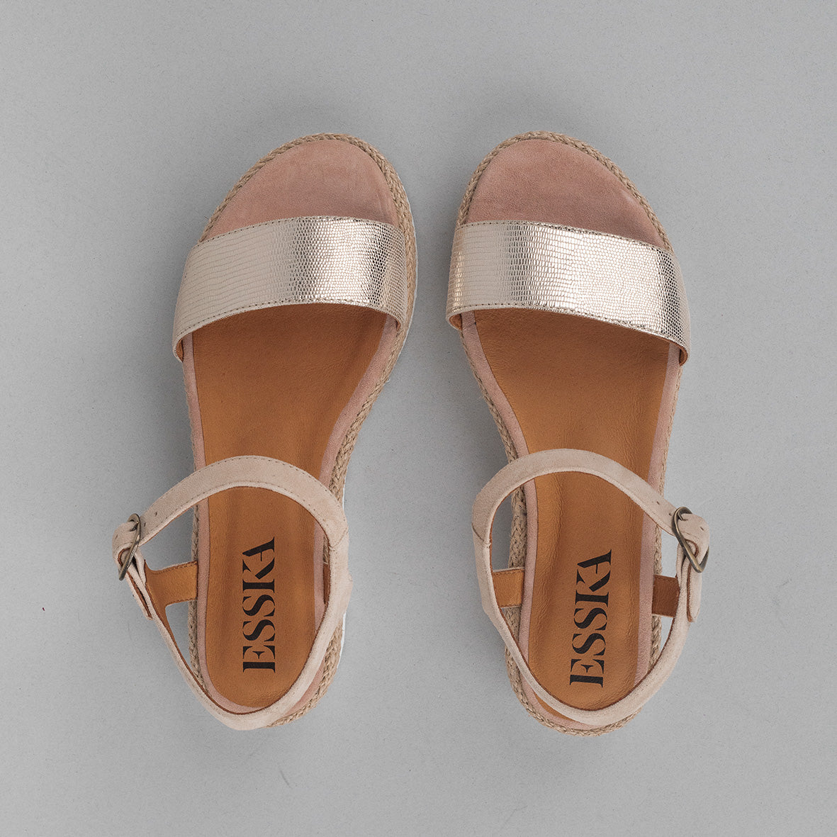 Uma Platinum Flat Sandal by Esska