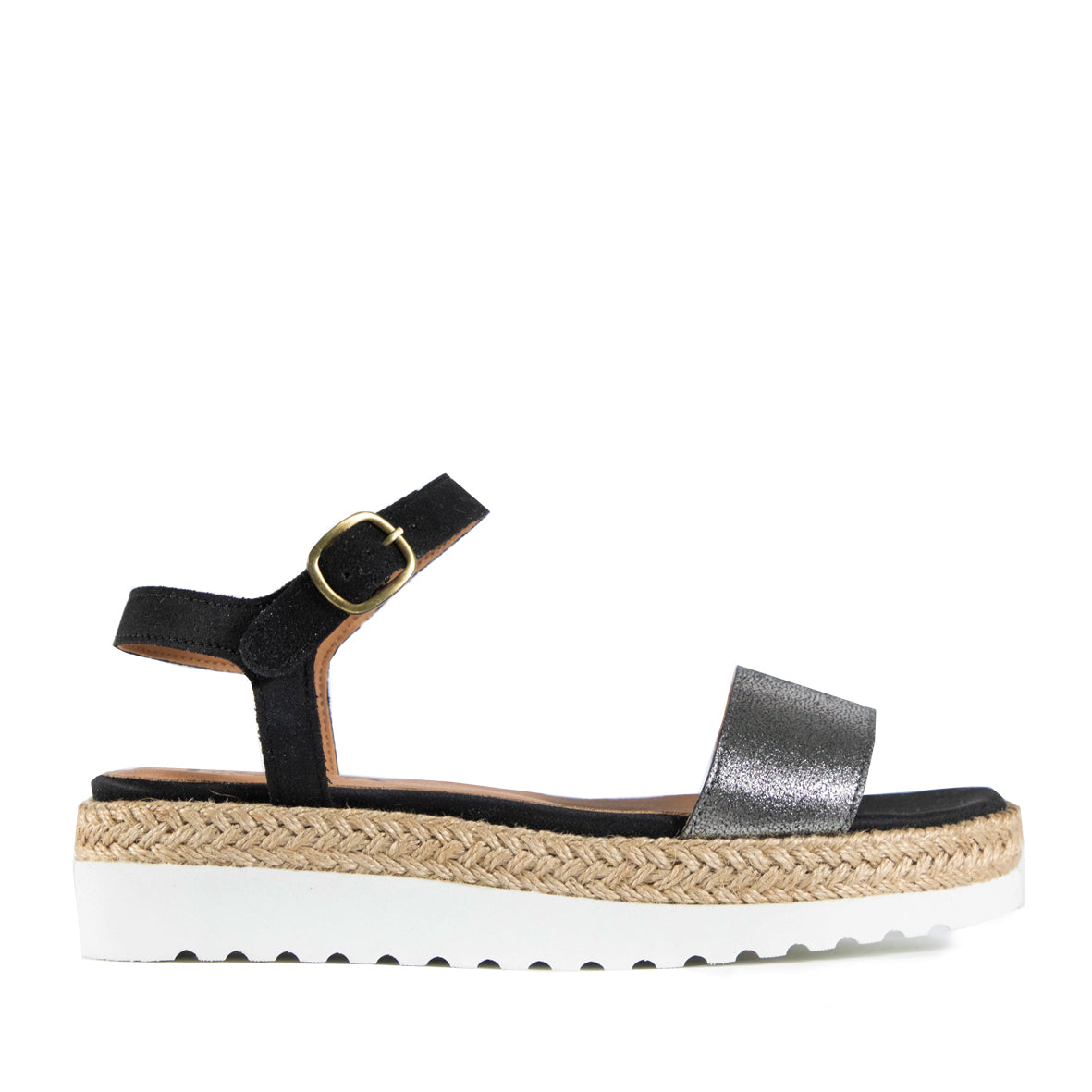 Uma Vegan Anthracite Flat Sandal by Esska