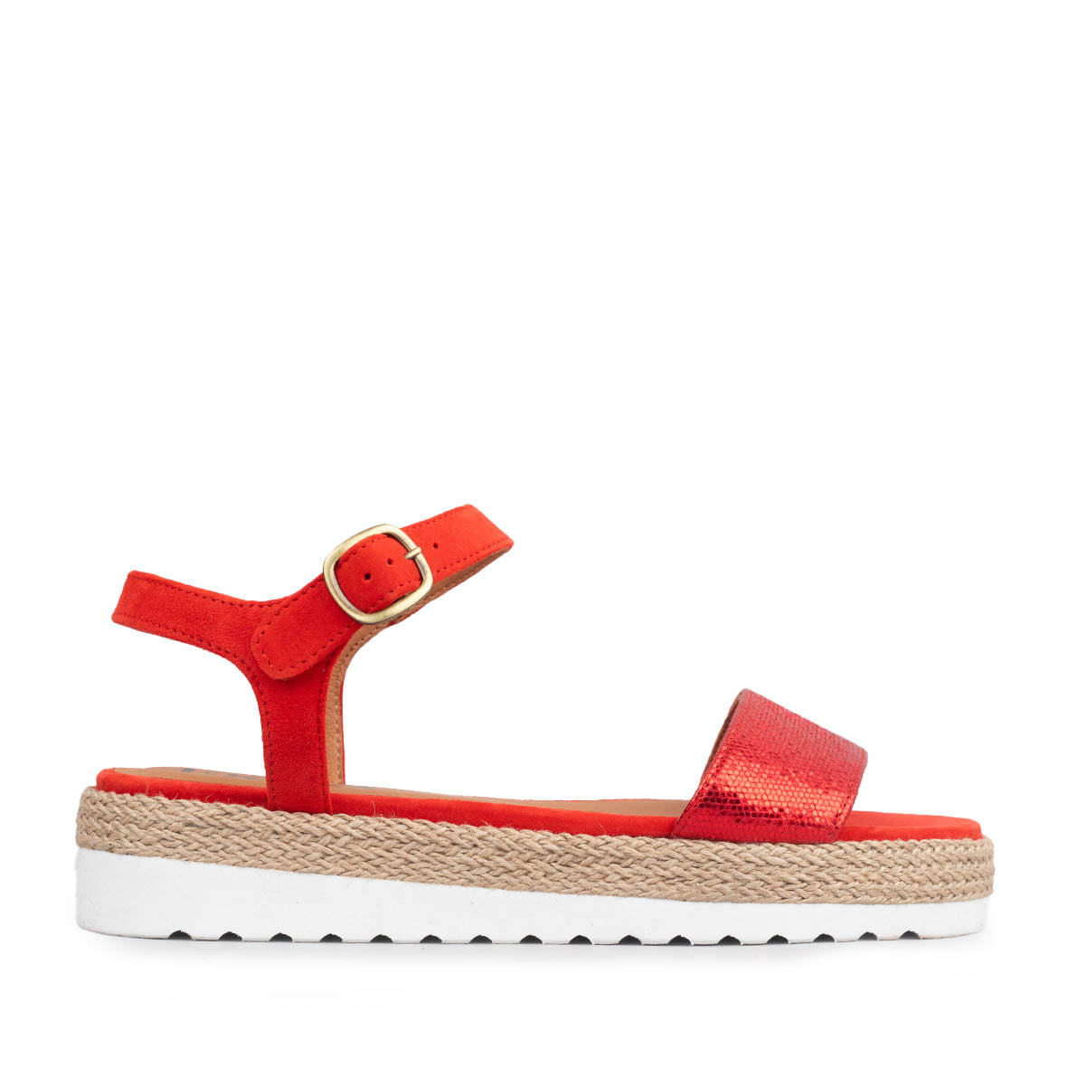 Uma Red Flat Sandal by Esska