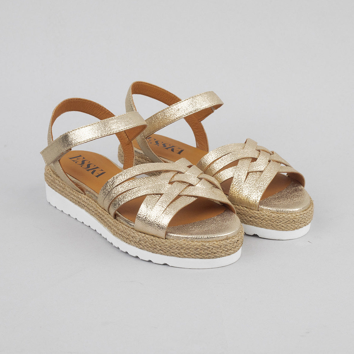 Ursula Champagne Flat Sandal by Esska