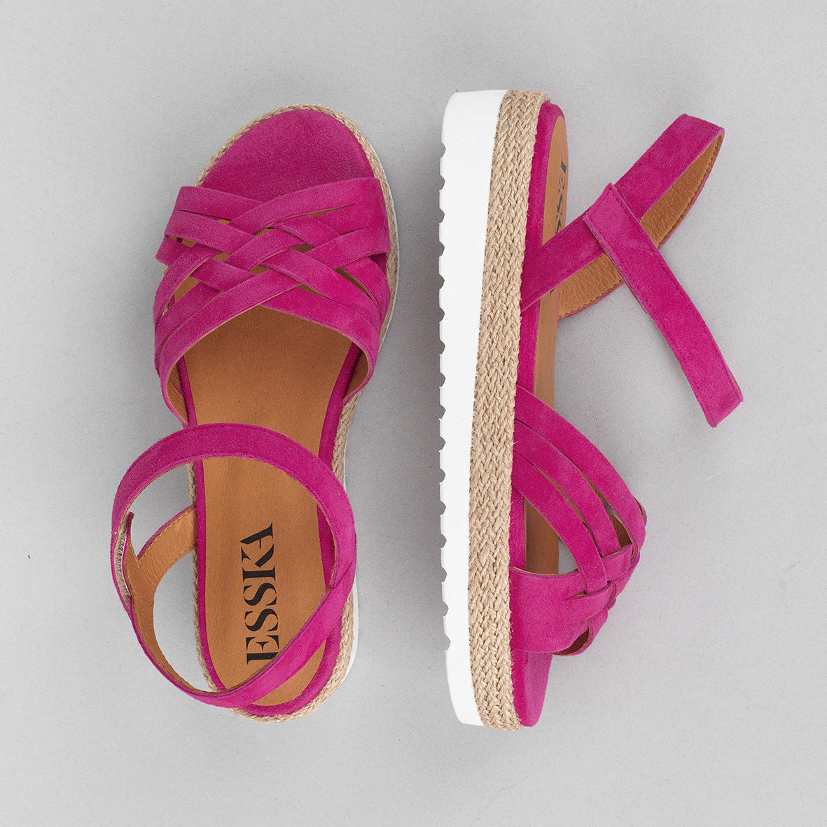 Ursula Fuchsia Flat Sandal by Esska