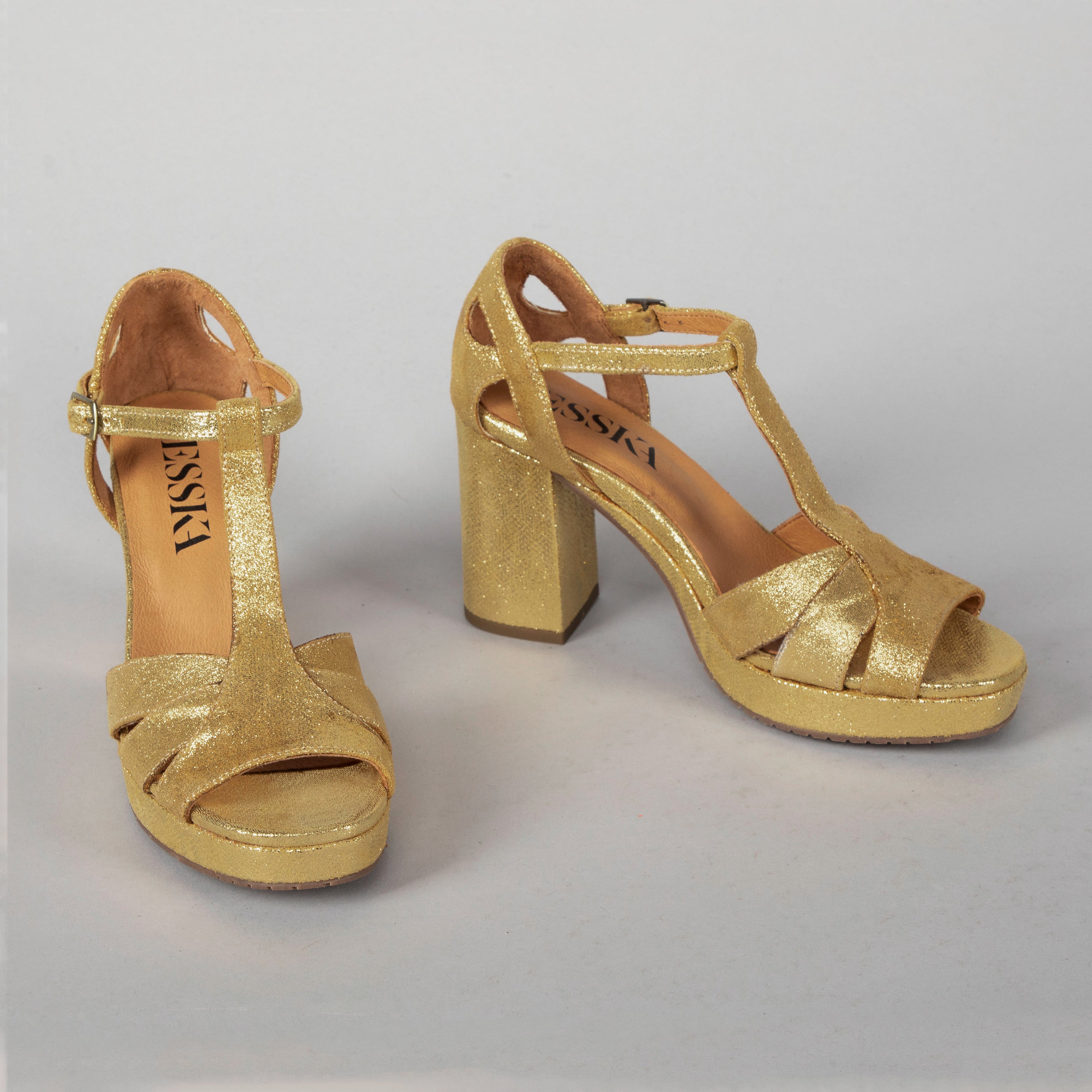 Valerie Gold High Sandal by Esska