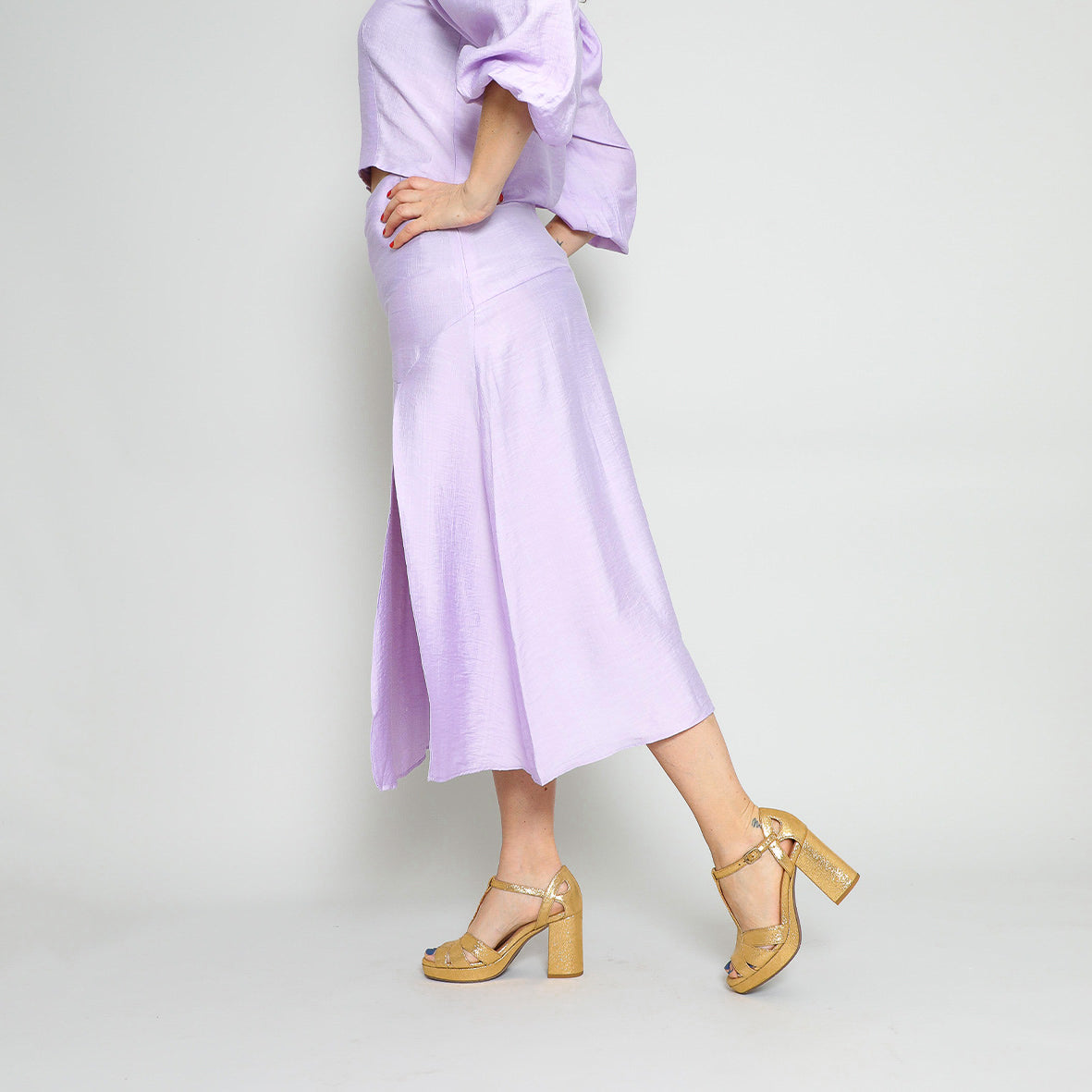 Valerie Gold High Sandal by Esska