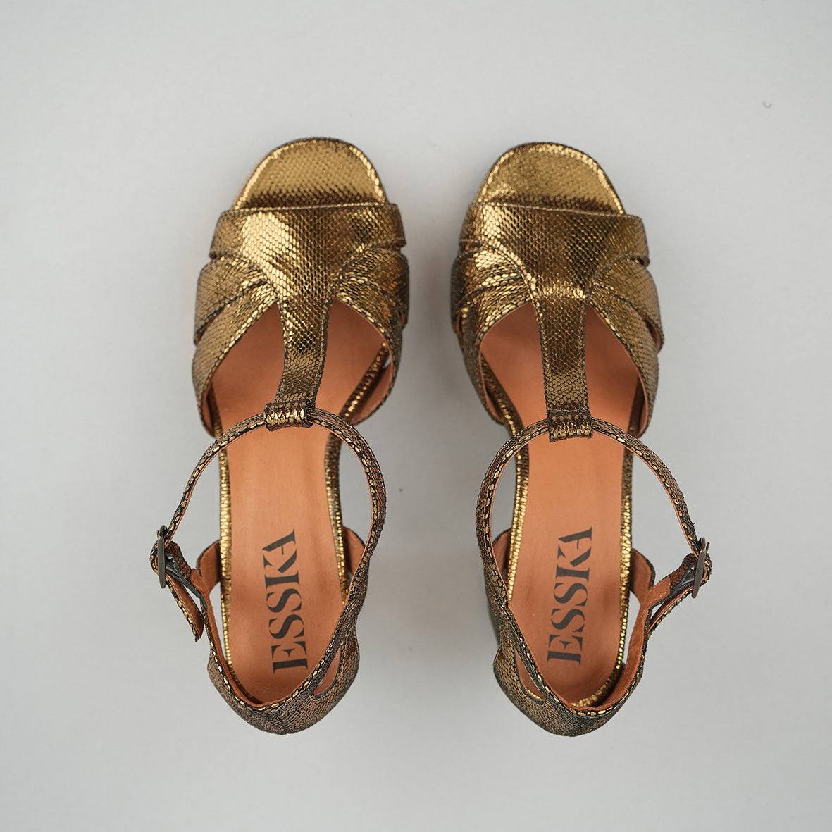 Valerie Gold Neptune High Sandal by Esska