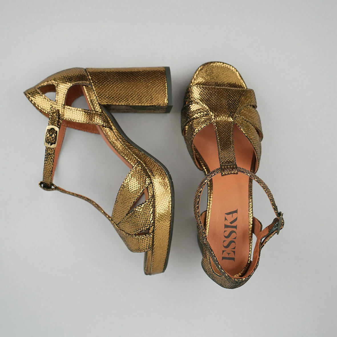 Valerie Gold Neptune High Sandal by Esska