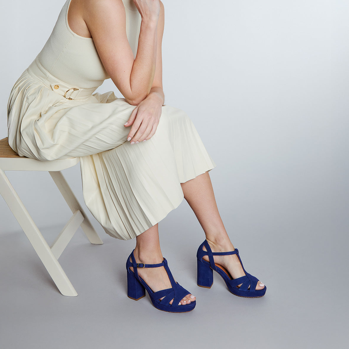 Valerie Ink Blue High Sandal by Esska