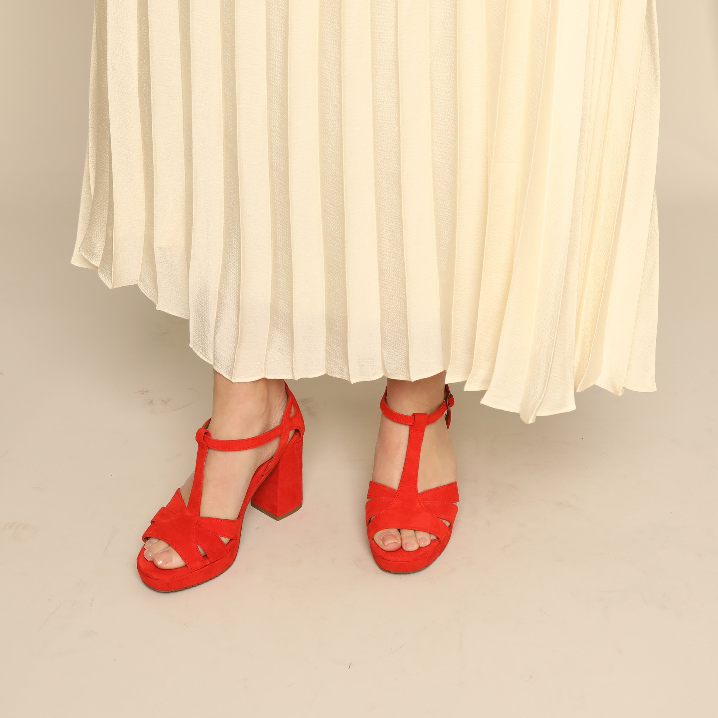 Valerie Red High Sandal by Esska