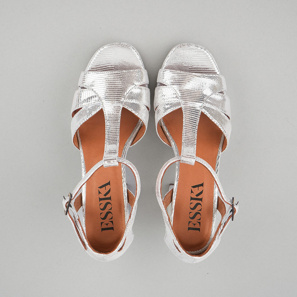 Valerie Silver High Sandal by Esska