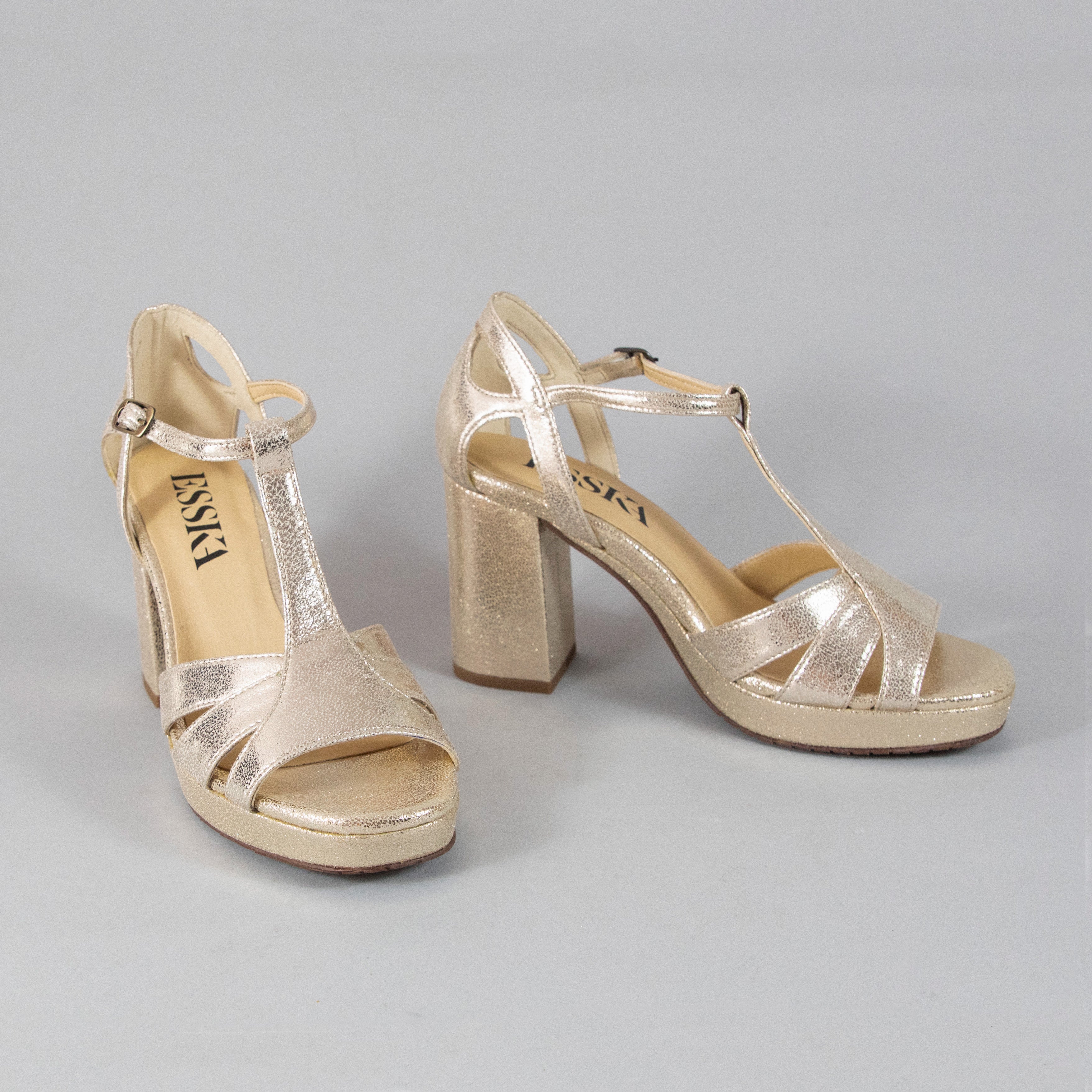 Valerie Vegan Platinum High Sandal by Esska