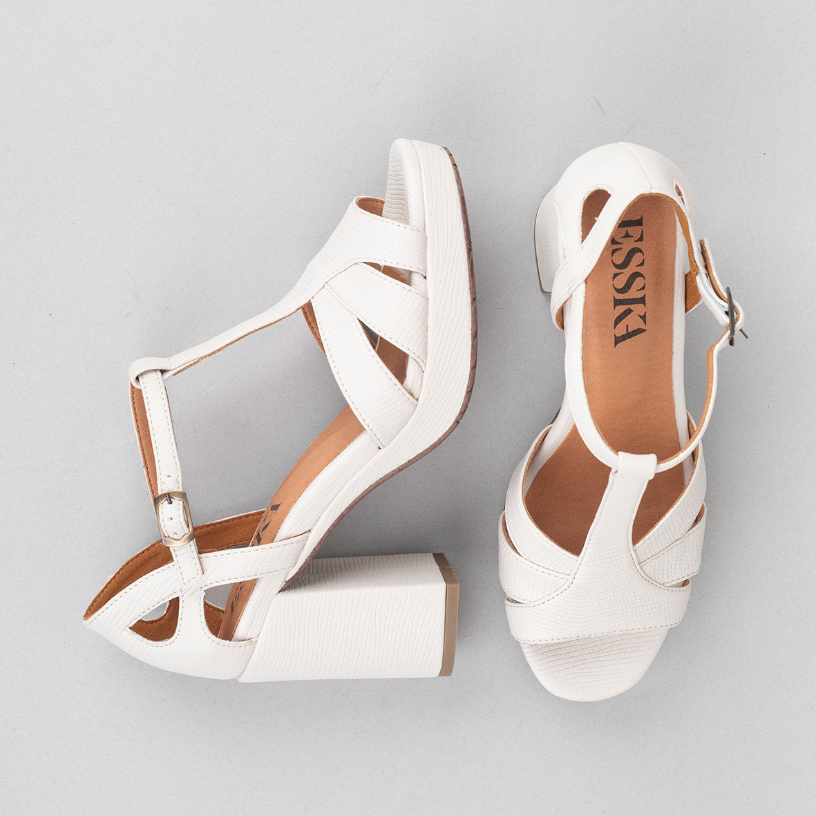 Valerie Vegan White High Sandal by Esska