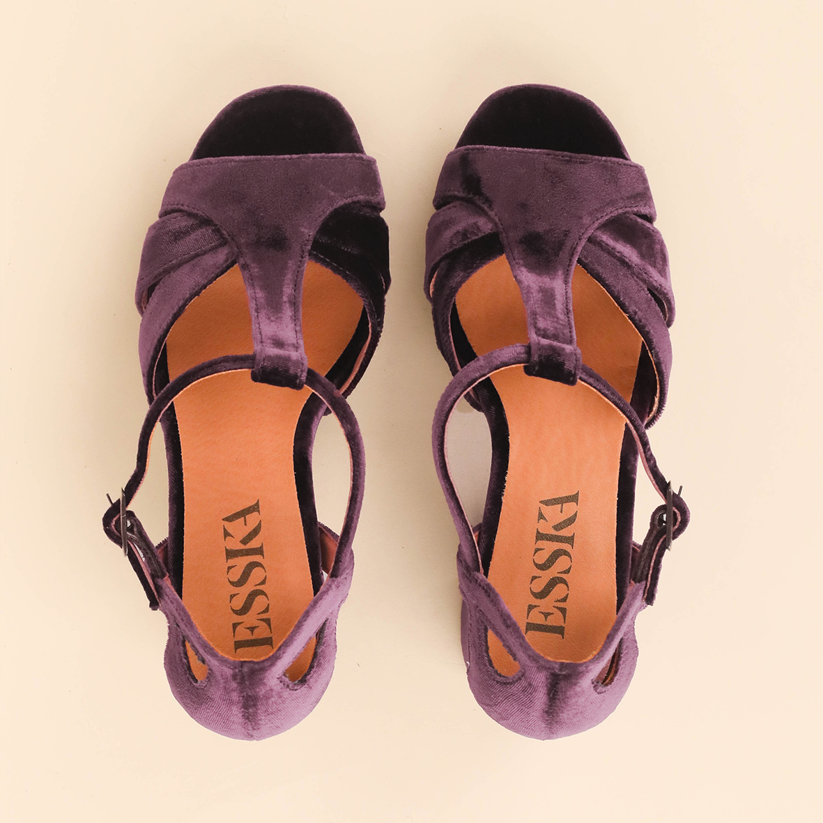 Valerie Velvet Plum AW High Sandal by Esska