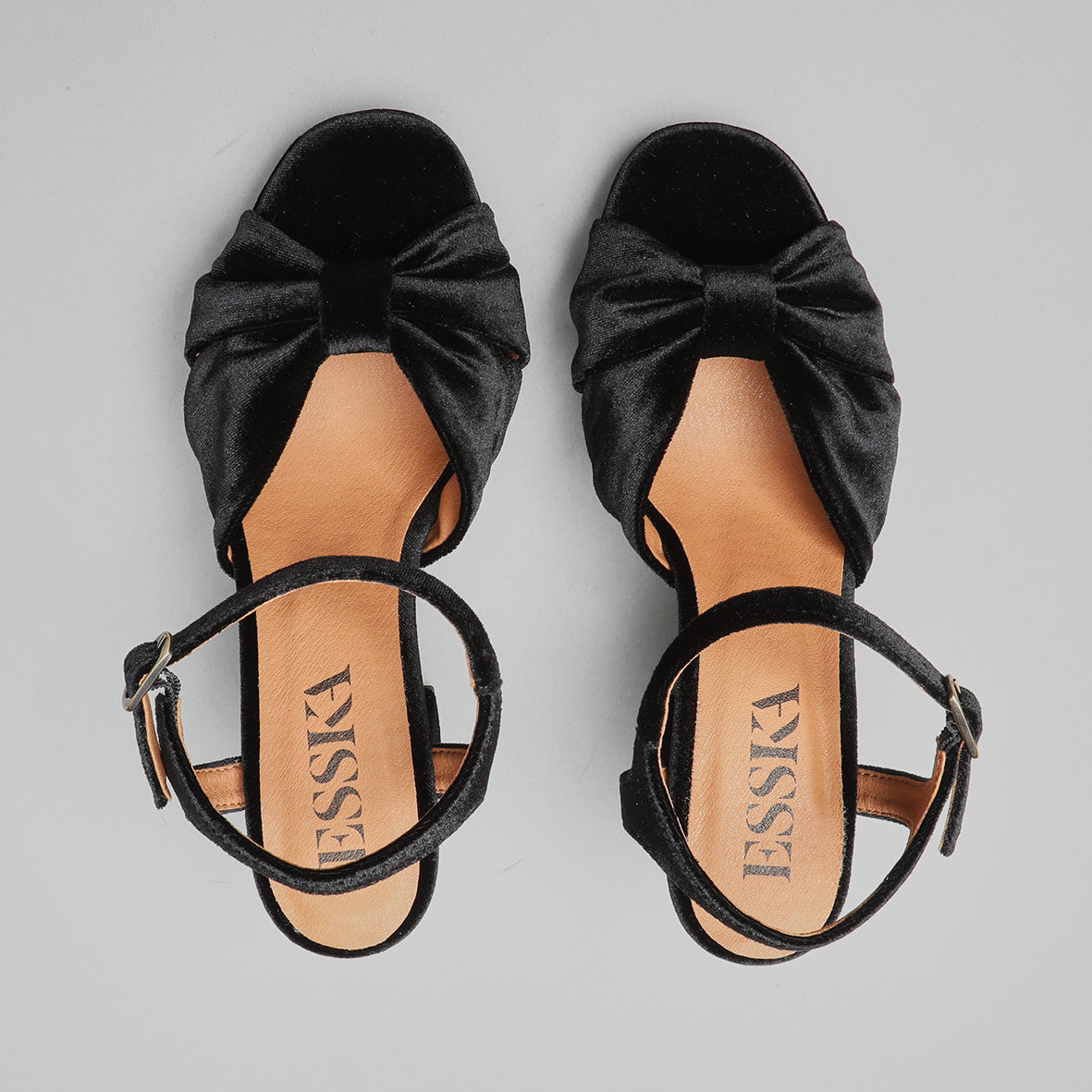 Vanya Velvet Black High Sandal by Esska Shoes Ltd