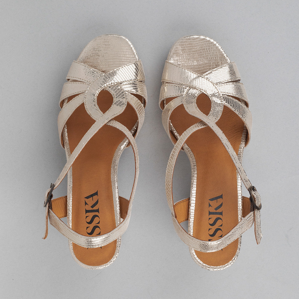 Veda Platinum High Sandal by Esska
