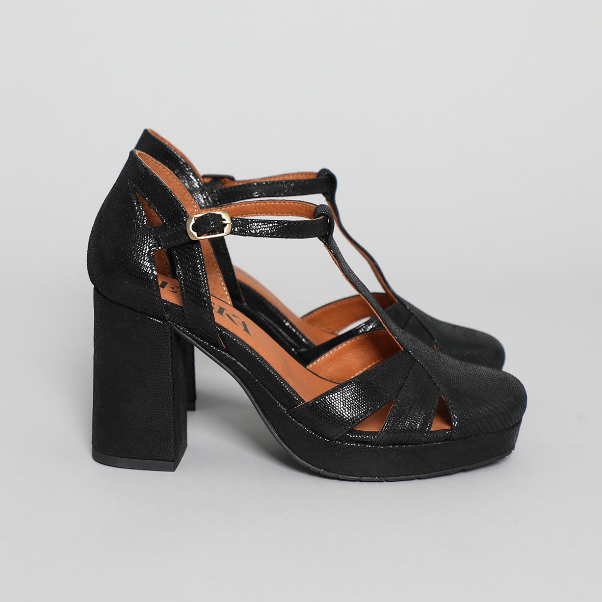 Venice Black Mid High Shoe by Esska