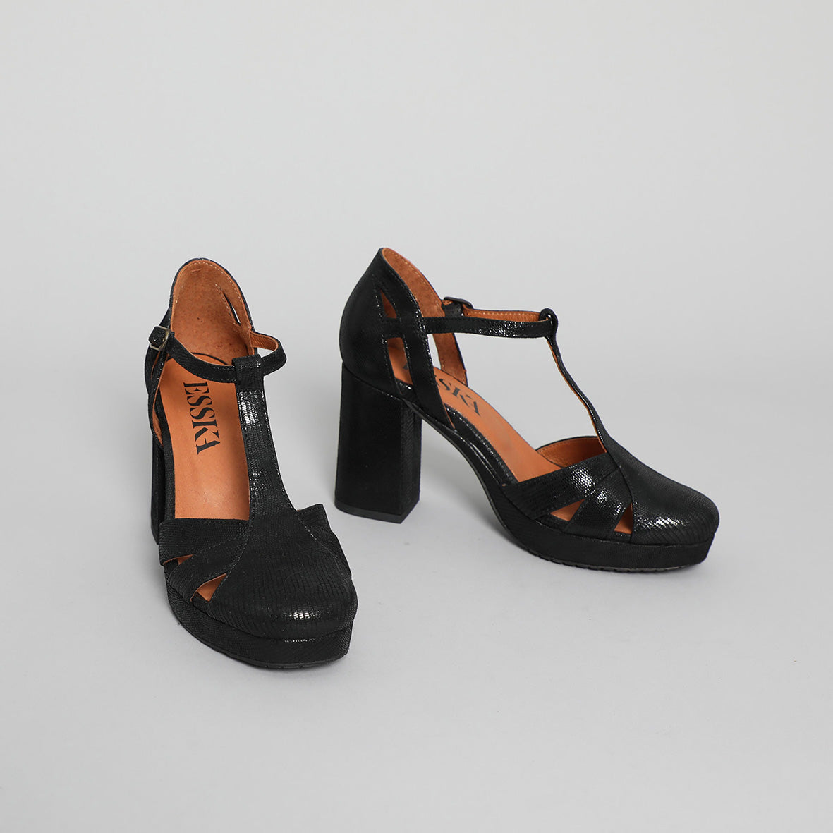 Venice Black Mid High Shoe by Esska