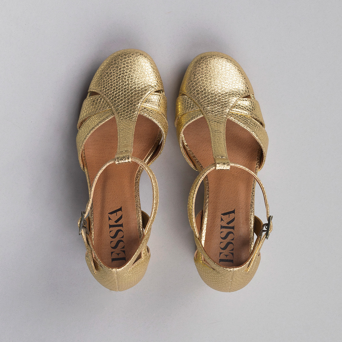 Venice Vegan Embossed Gold Mid High Shoe by Esska